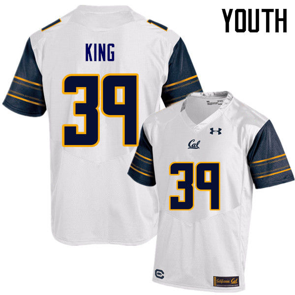 Youth #39 Evan King Cal Bears (California Golden Bears College) Football Jerseys Sale-White